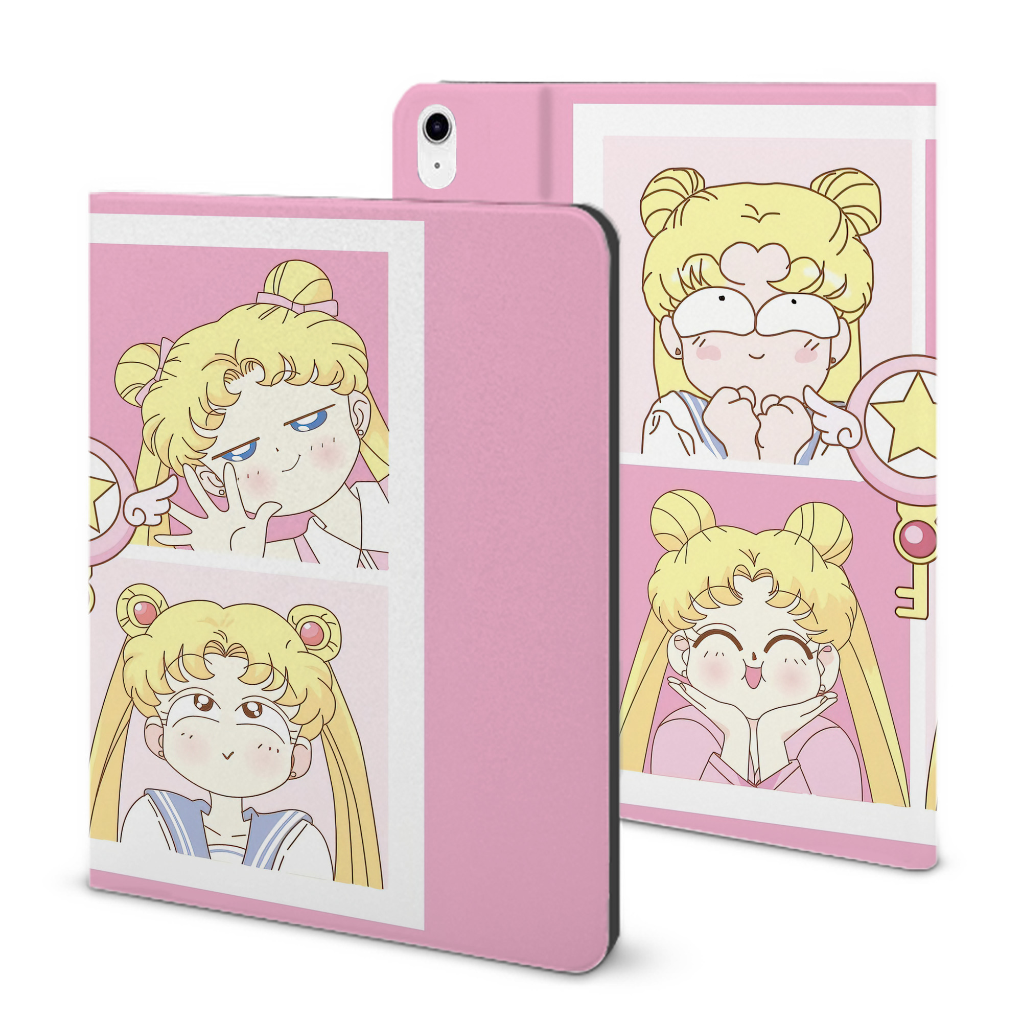 （画像用） 美少女戦士セーラームーン Sailor Moon IPad ケース ブック型 PUレザー TPU 耐衝撃 軽量 薄型 ペン収納なし 全面保護 IPad 各モデル対応